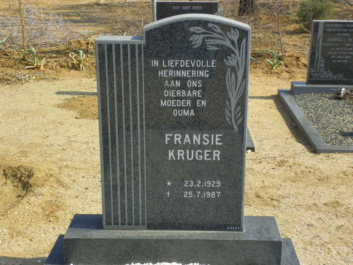 KRUGER Fransie 1929-1987
