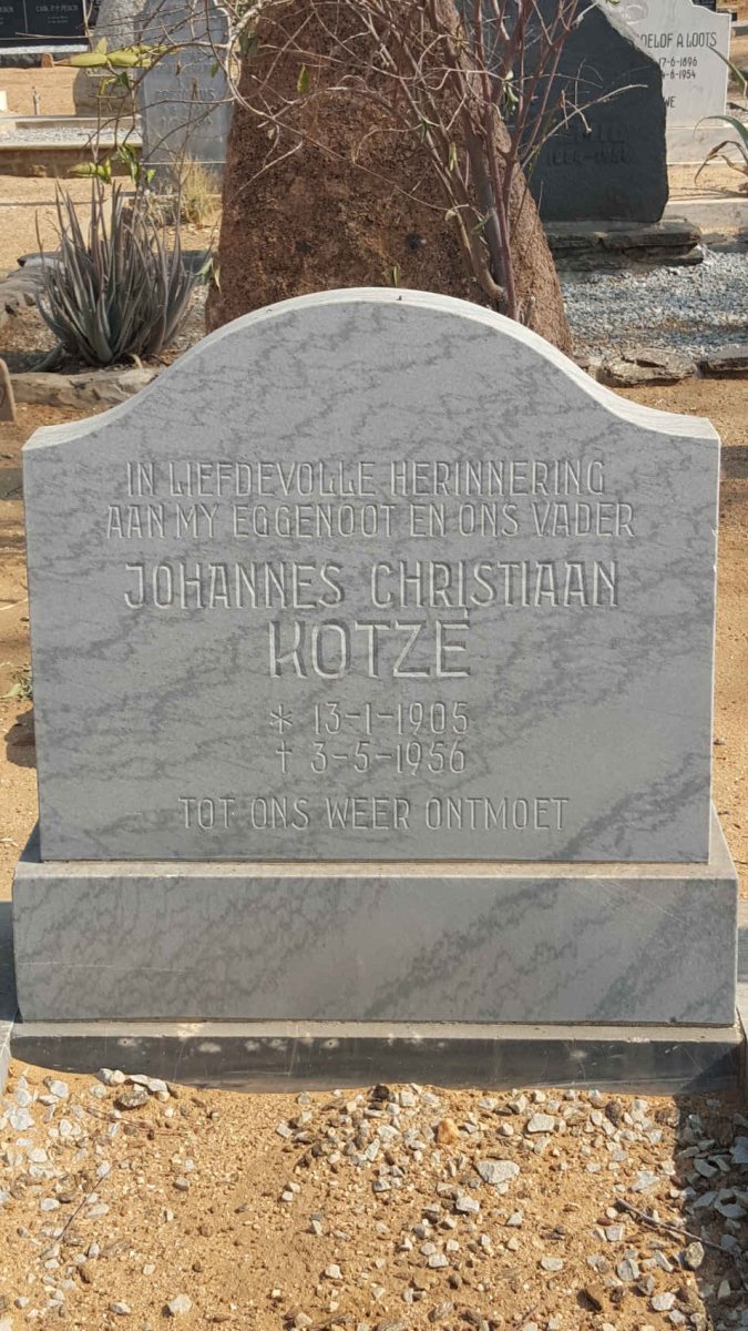KOTZE Johannes Christiaan 1905-1956