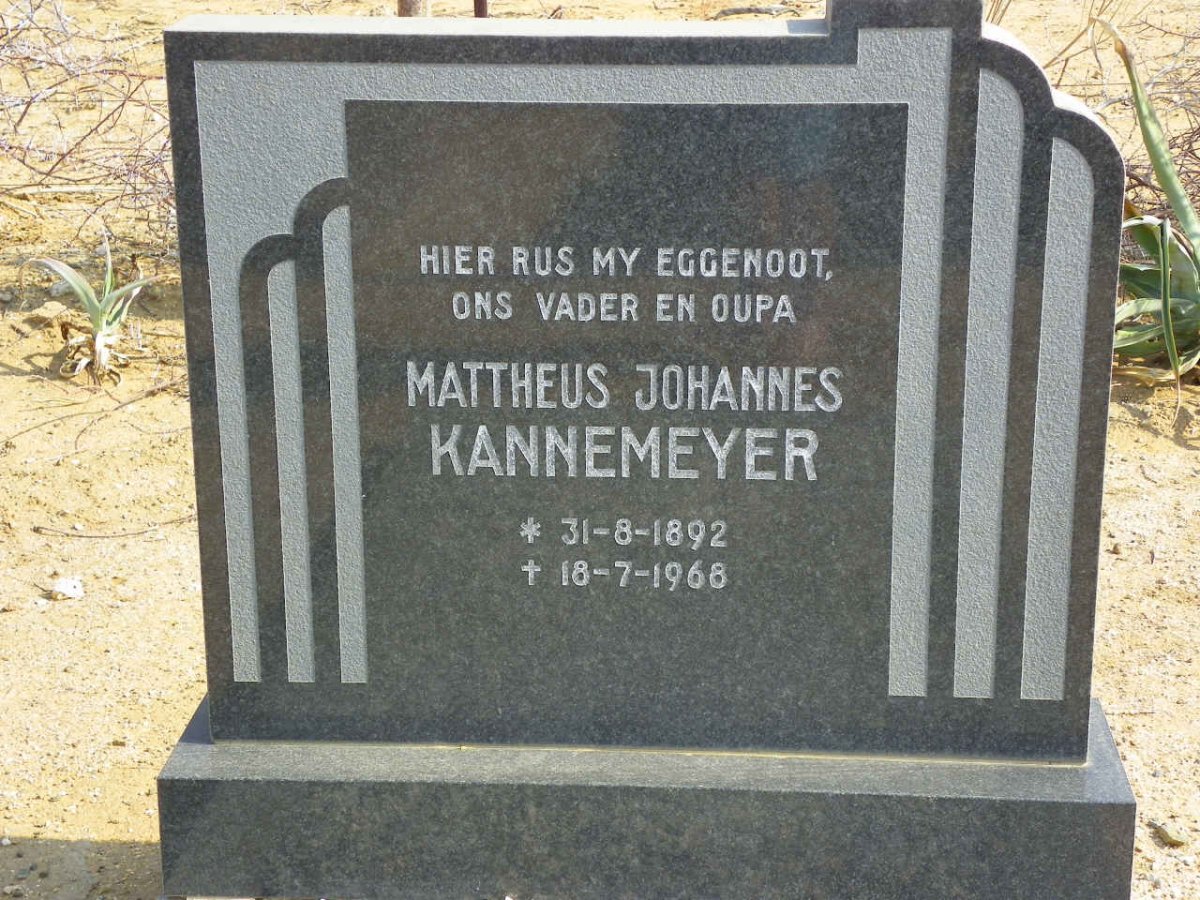 KANNEMEYER Mattheus Johannes 1892-1968