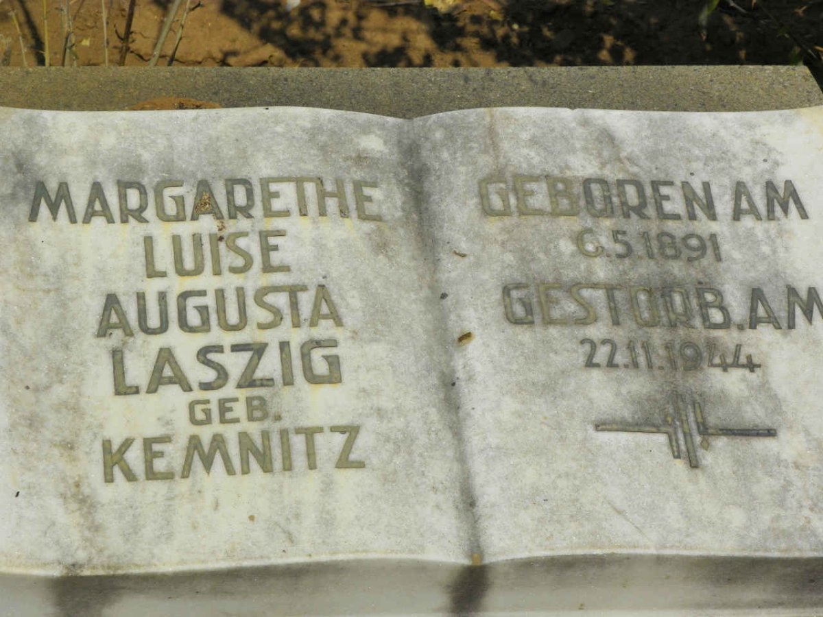 LASZIG Margarethe Luise Augusta nee KEMNITZ 1891-1944