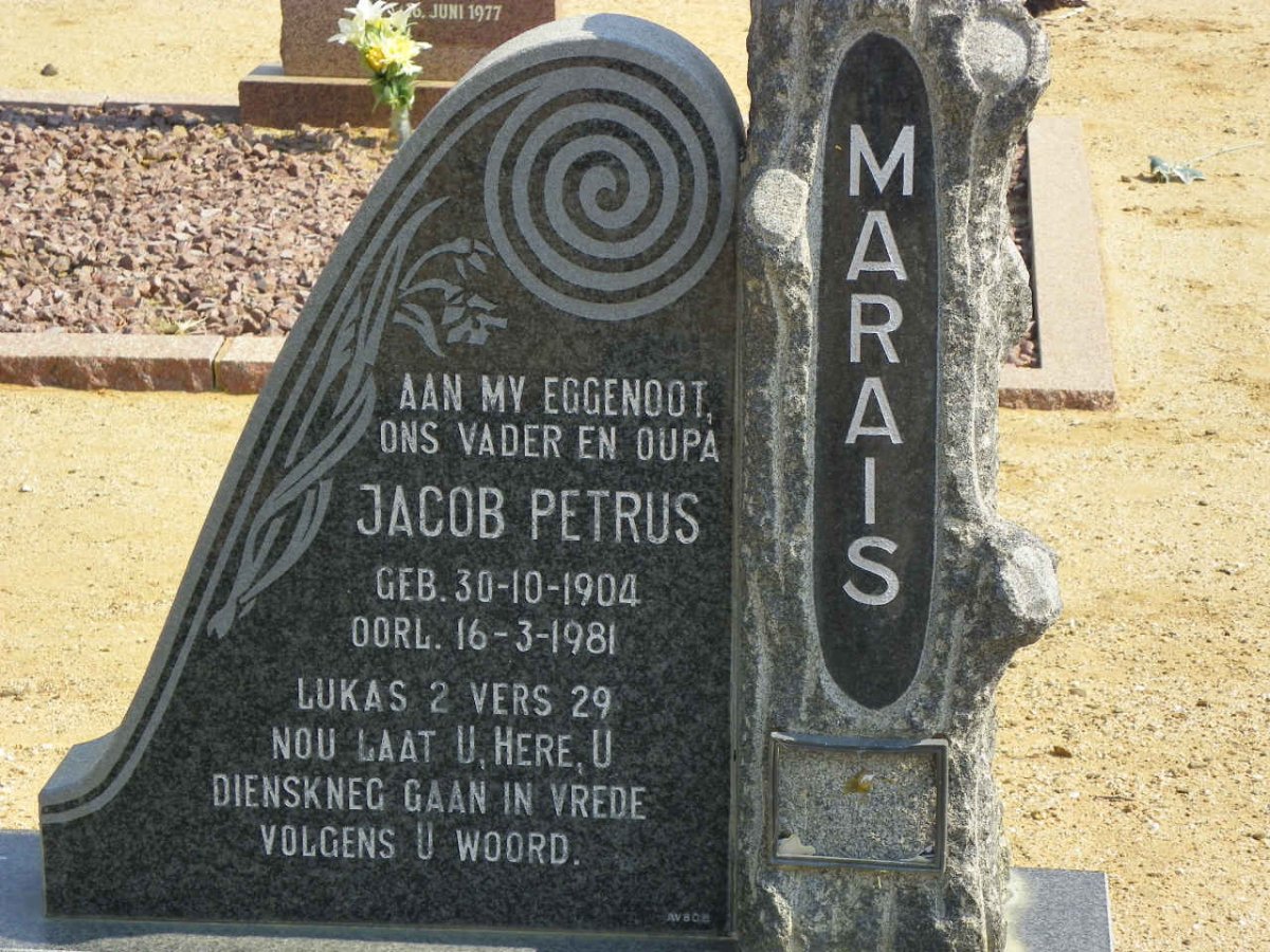 MARAIS Jacob Petrus 1904-1981