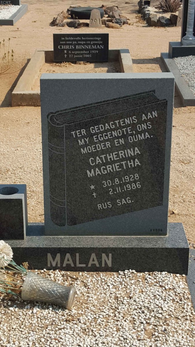 MALAN Catherina Magrietha 1928-1986