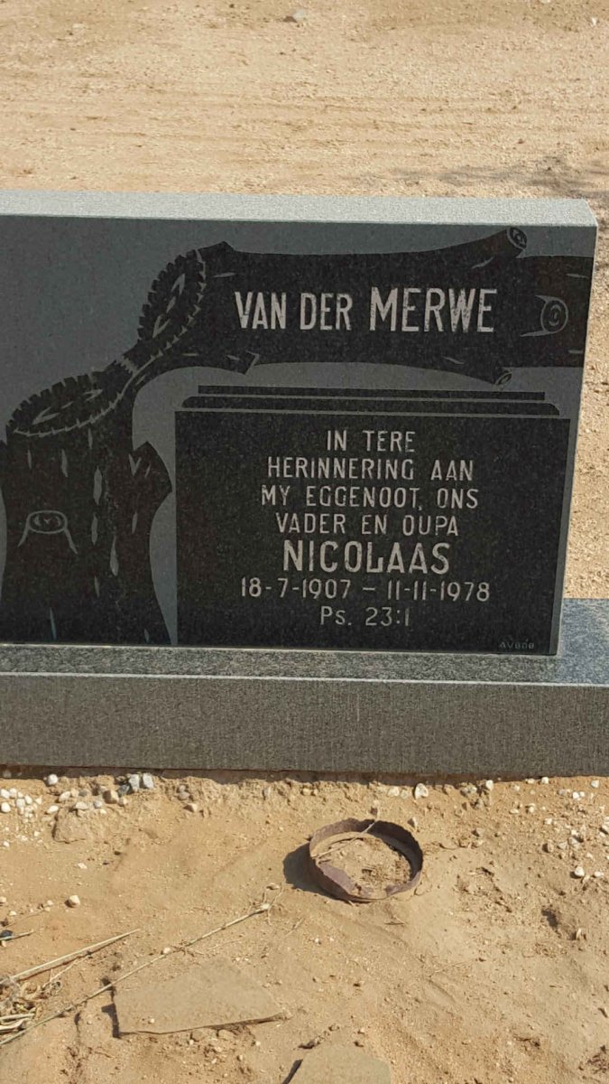MERWE Nicolaas, van der 1907-1978