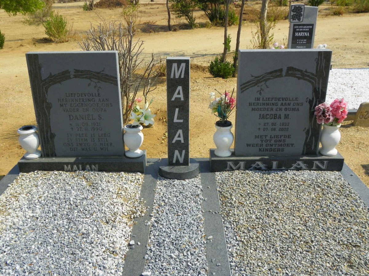MALAN Daniel S. 1921-1990 &amp; Jacoba M. 1933-2002