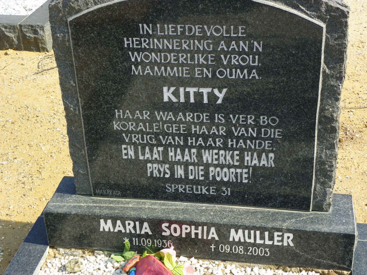 MULLER Maria Sophia 1936-2003