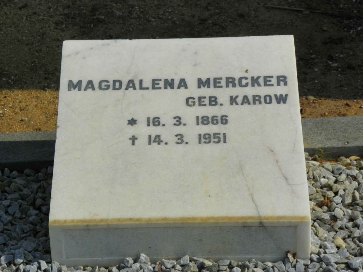 MERCKER Magdalena nee KAROW 1866-1951