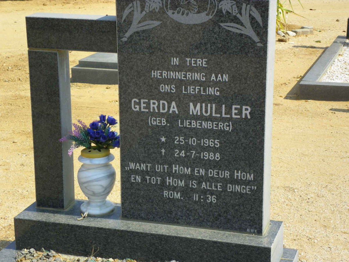 MULLER Gerda nee LIEBENBERG 1965-1988