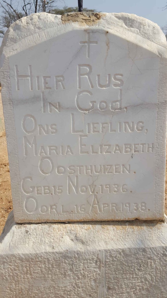 OOSTHUIZEN Maria Elizabeth 1936-1938