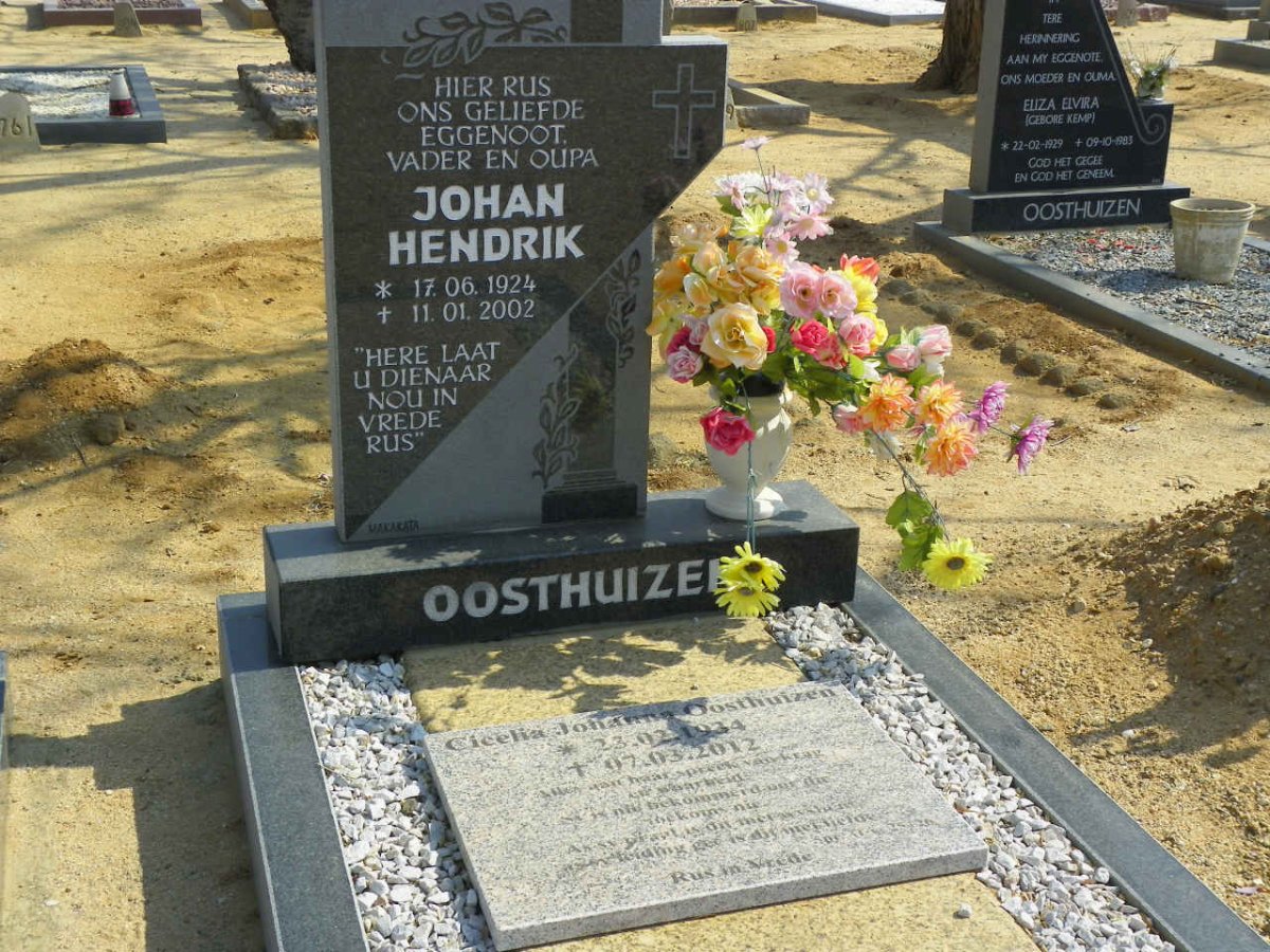 OOSTHUIZEN Johan Hendrik 1924-2002 &amp; Cicelia Johanna 1934-2012