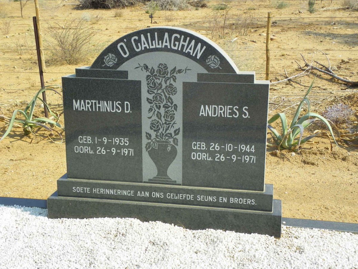 O'CALLAGHAN Marthinus D. 1935-1971 :: O'CALLAGHAN Andries S. 1944-1971