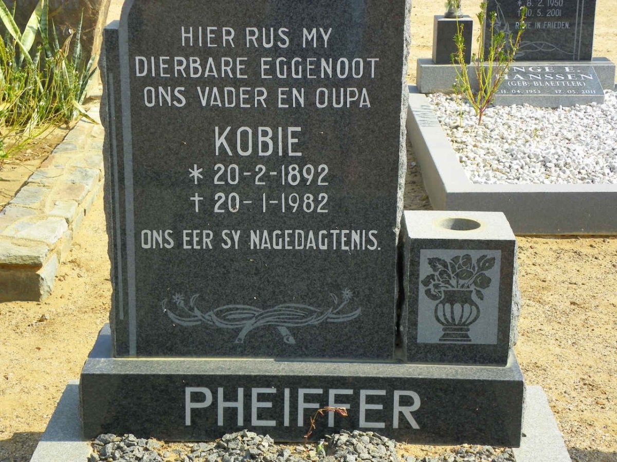 PHEIFFER Kobie 1892-1982