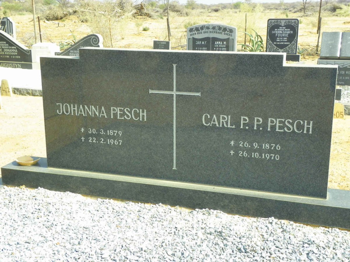 PESCH Carl P.P. 1876-1970 &amp; Johanna 1879-1967