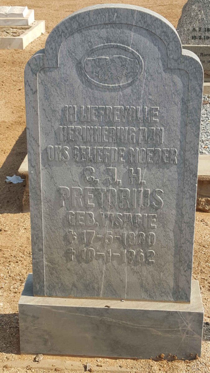 PRETORIUS C.J.H. nee VISAGIE 1880-1962
