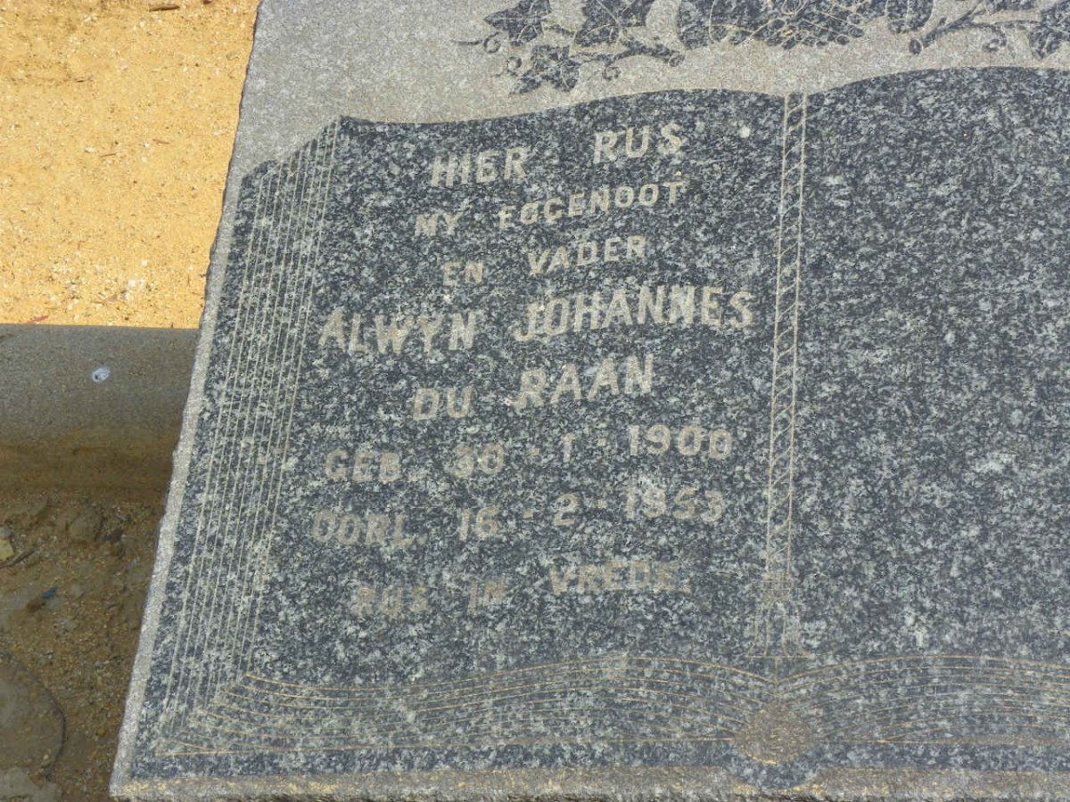 RAAN Alwyn Johannes, du 1900-1953