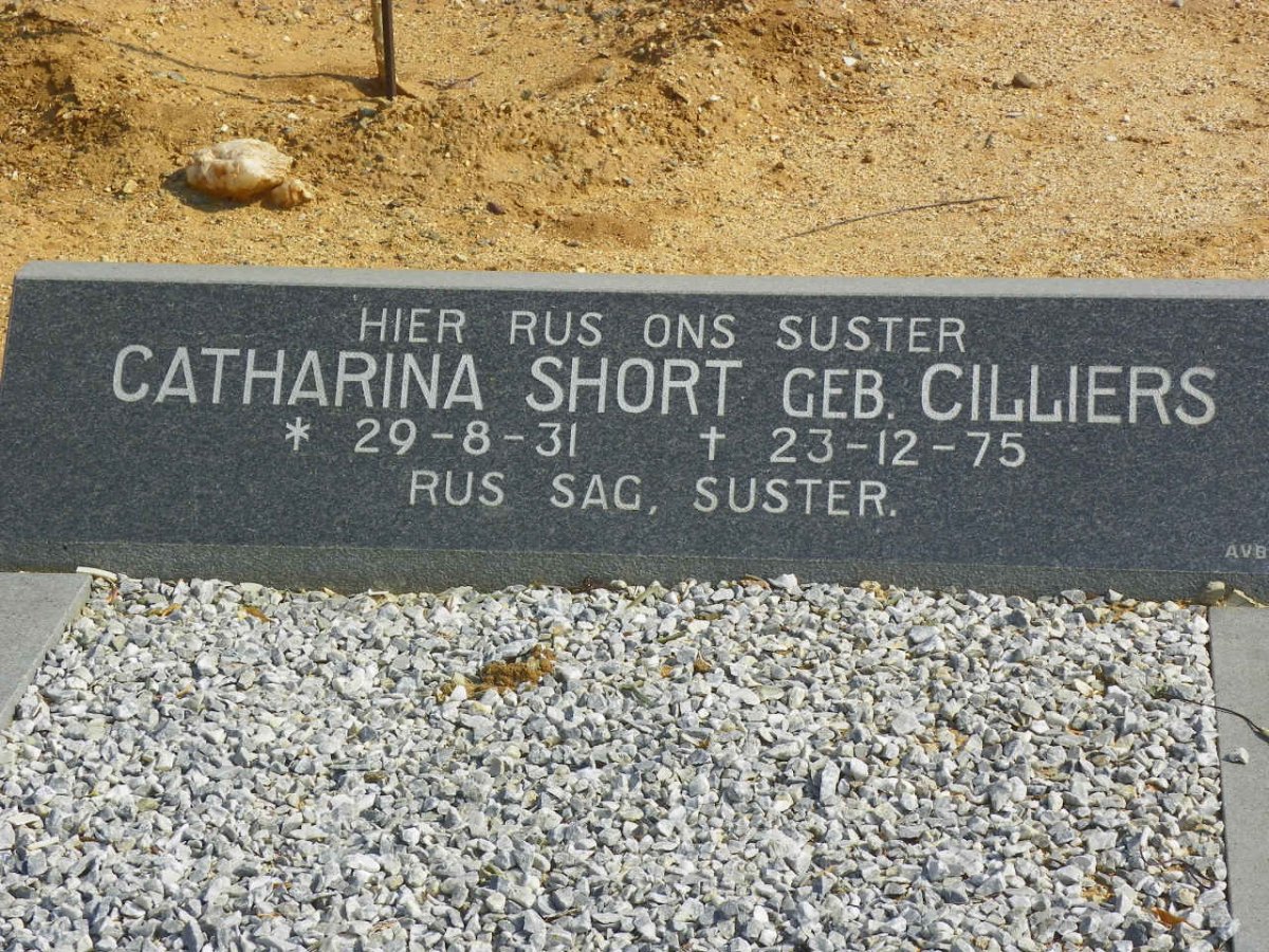 SHORT Catharina nee CILLIERS 1931-1975