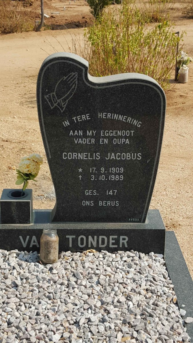 TONDER Cornelis Jacobus, van 1909-1989