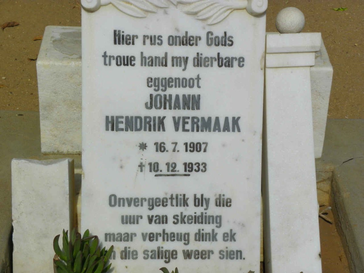 VERMAAK Johann Hendrik 1907-1933