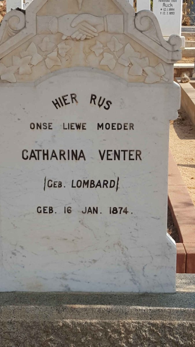 VENTER Catharina nee LOMBARD 1874-