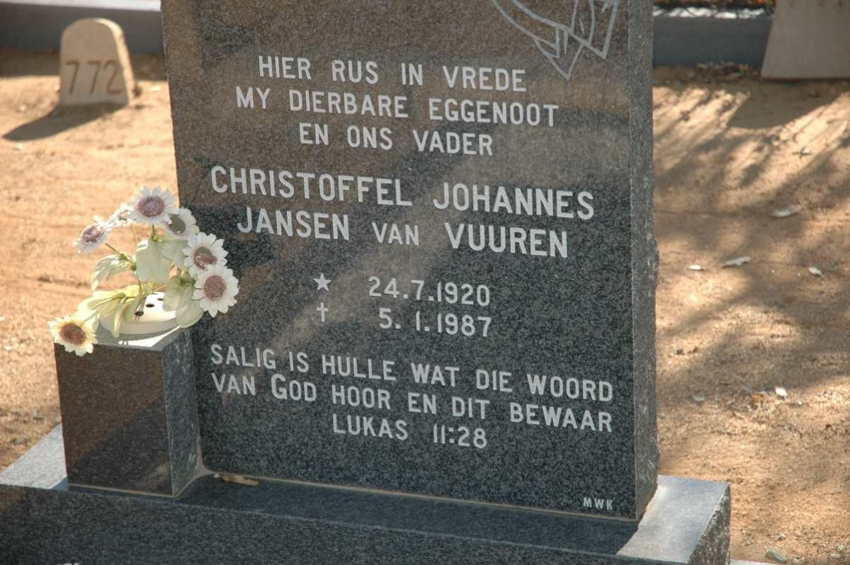 VUUREN Christoffel Johannes, Jansen van 1920-1987