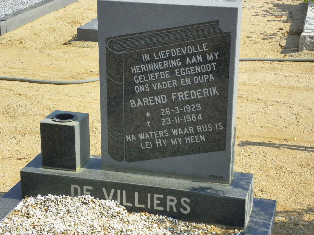 VILLIERS Barend Frederik, de 1929-1984