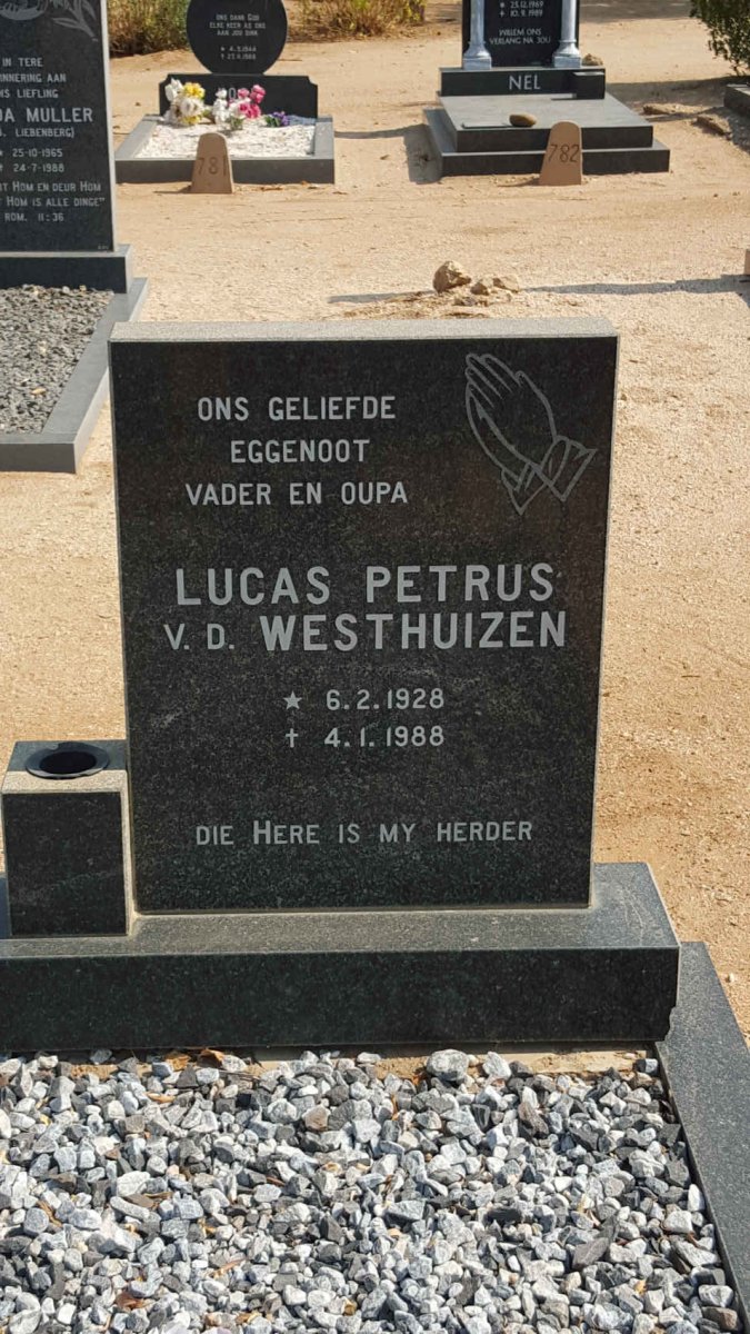WESTHUIZEN Lucas Petrus, v.d. 1928-1988