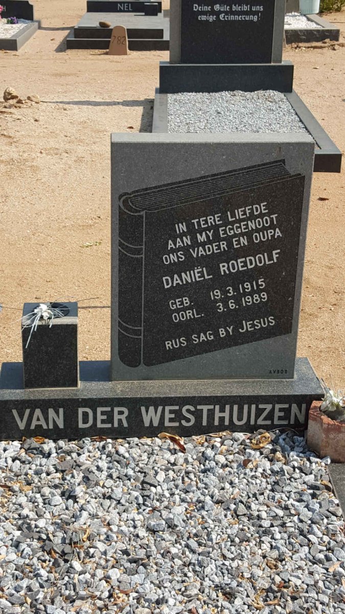 WESTHUIZEN Daniel Roedolf, van der 1915-1989