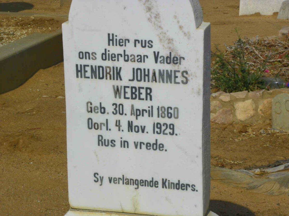 WEBER Hendrik Johannes 1860-1929