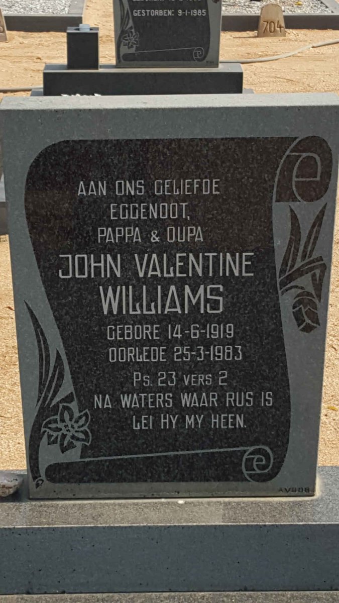 WILLIAMS John Valentine 1919-1983