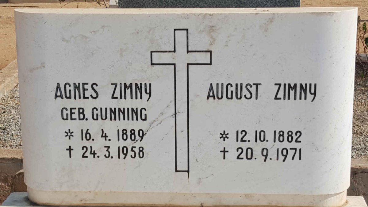 ZIMNY August 1882-1971 &amp; Agnes GUNNING 1889-1958