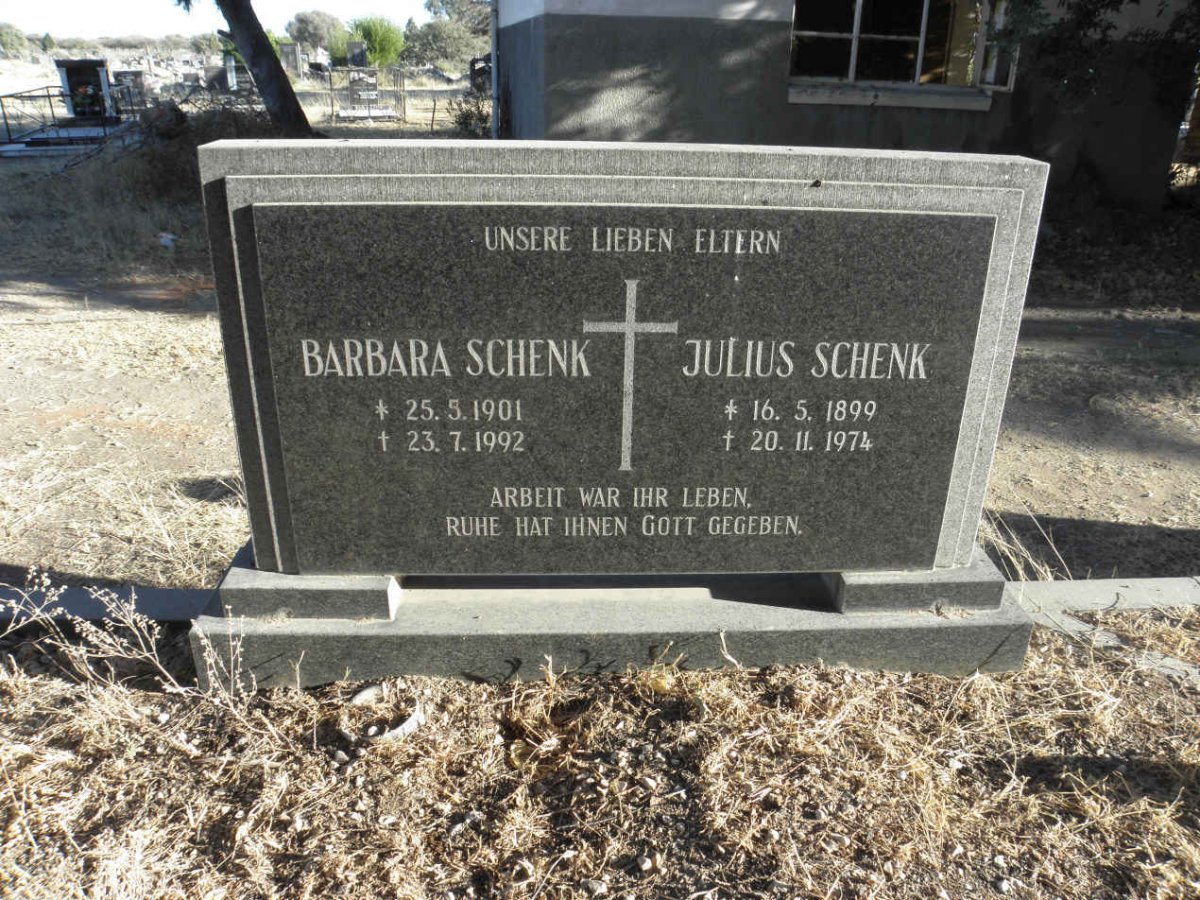 SCHENK Julius 1899-1974 &amp; Barbara 1901-1992