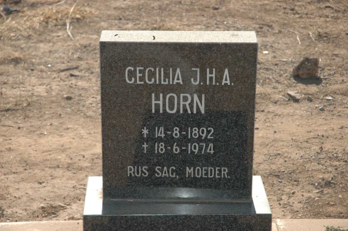 HORN Cecilia J.H.A. 1892-1974