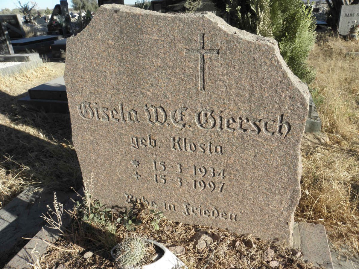 GIERSCH Gisela W.C. nee KLOSTA 1934-1997