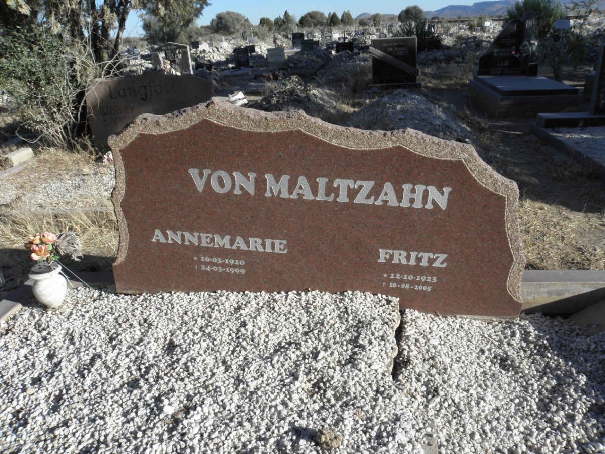 MALTZAHN Fritz, von 1923-2005 &amp; Annemarie 1920-1999