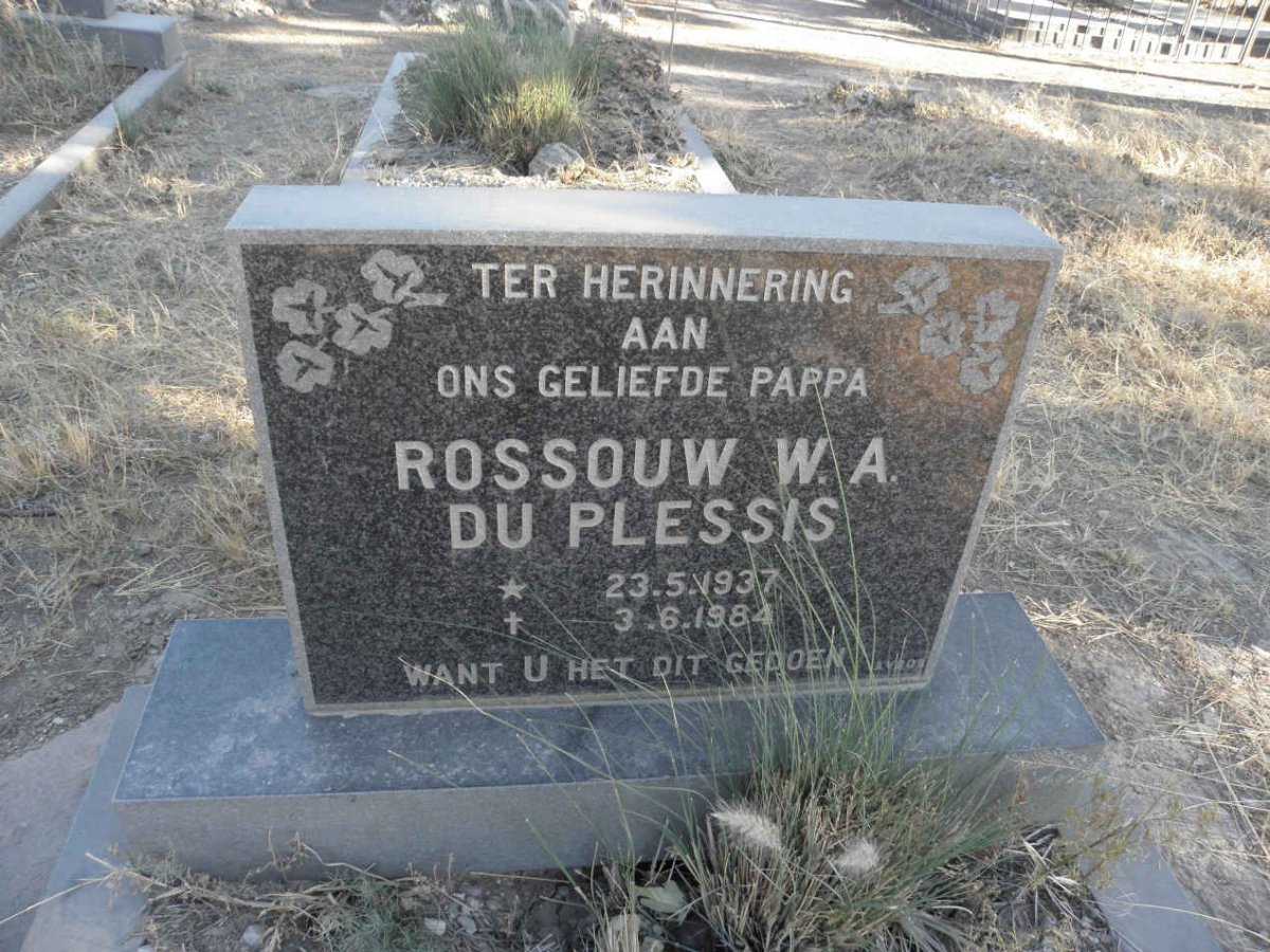 PLESSIS Rossouw W.A., du 1937-1984