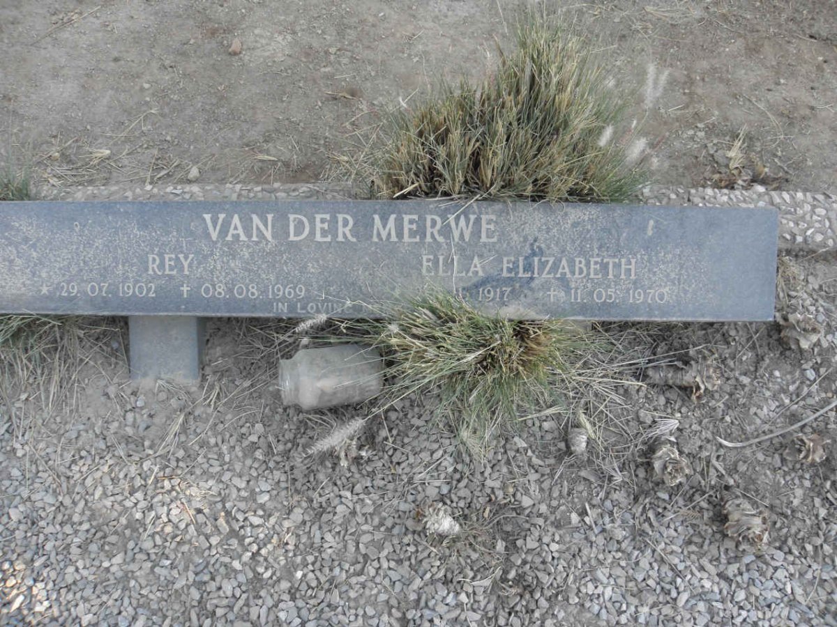 MERWE Rey, van der 1902-1969 &amp; Ella Elizabeth 1917-1970