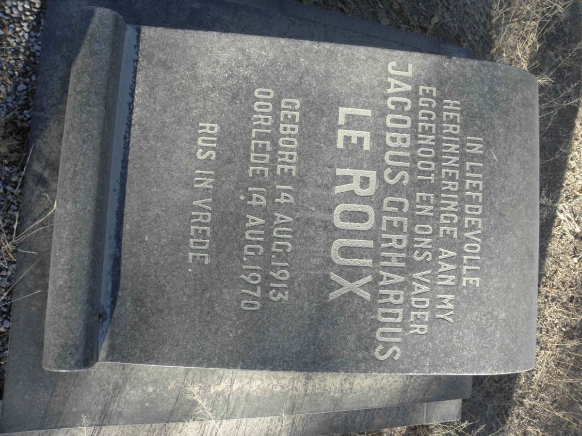 ROUX Jacobus Gerhardus, le 1913-1970