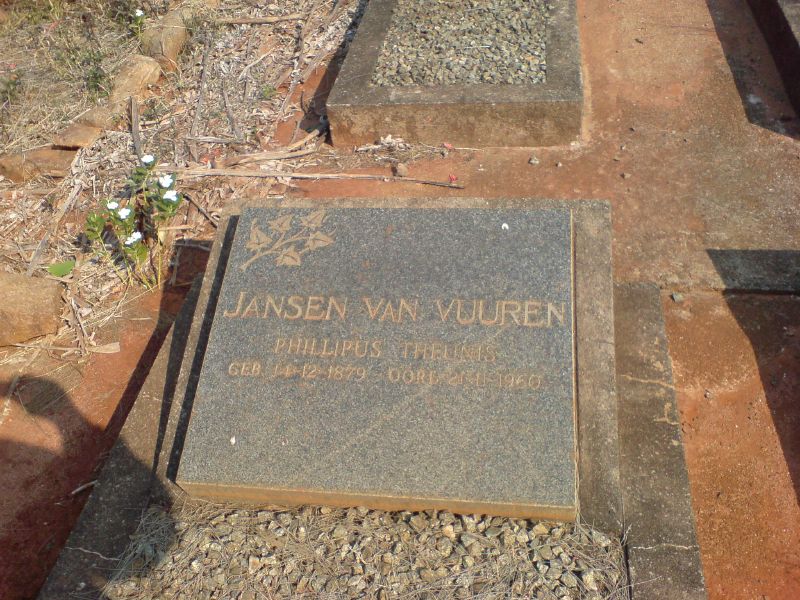 VUUREN Phillipus Theunis, Jansen van 1879-1960