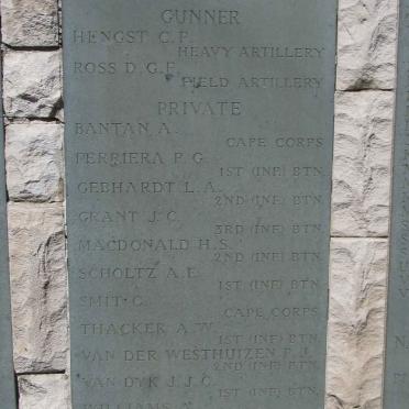 Wall Panel 91. Other South African wartime casualties