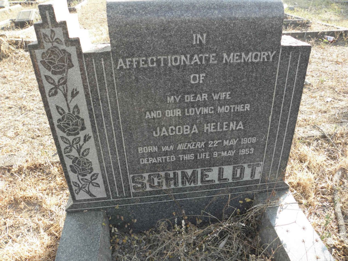SCHMELDT Jacoba Helena nee VAN NIEKERK 1908-1953
