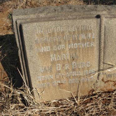 BERG Martha, van der 1886-1942