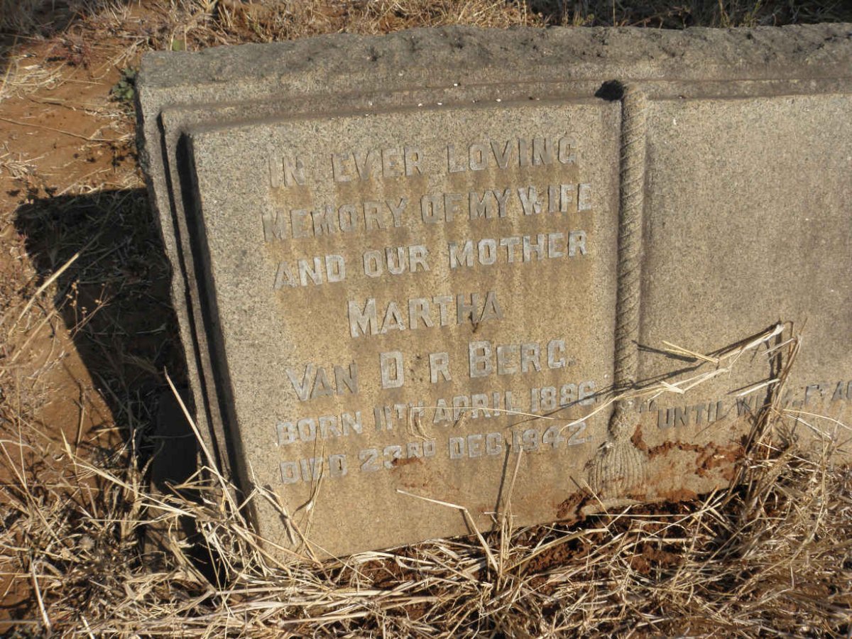 BERG Martha, van der 1886-1942