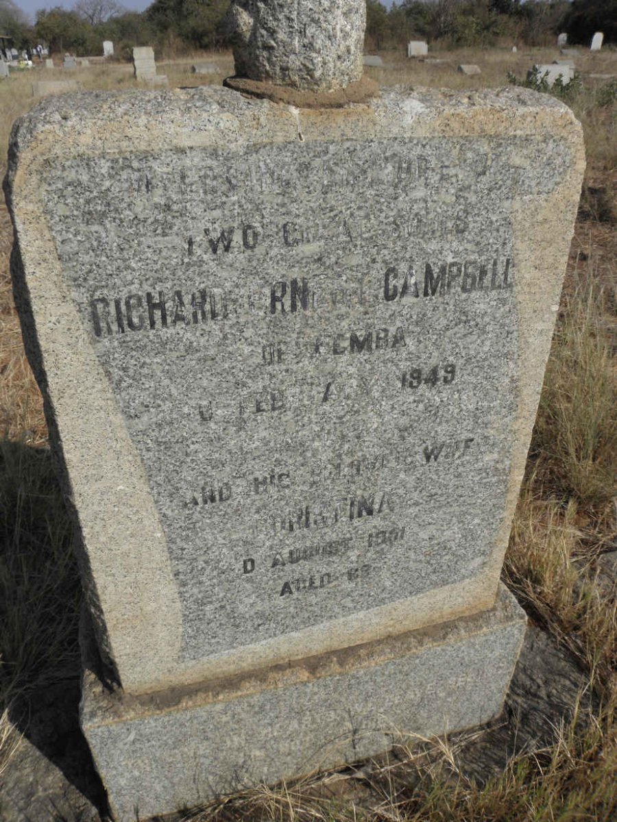 CAMPBELL Richard Ernest -1949 &amp; Christina -1951