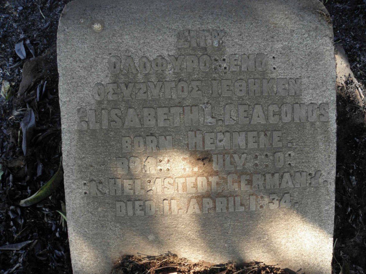 DEACONOS Elisabeth L. nee HENNEKE 1908-1934