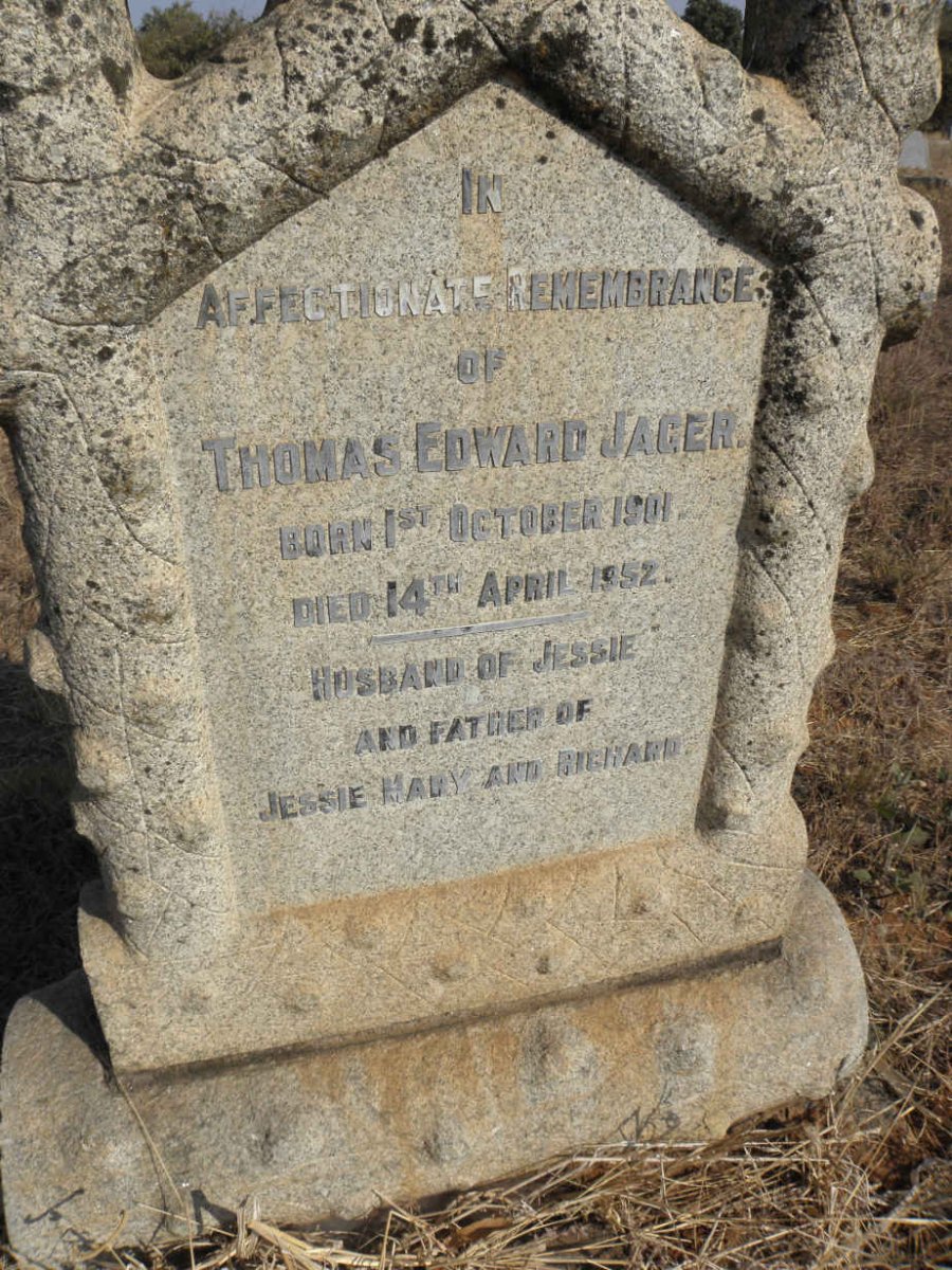JAGER Thomas Edward 1901-1952