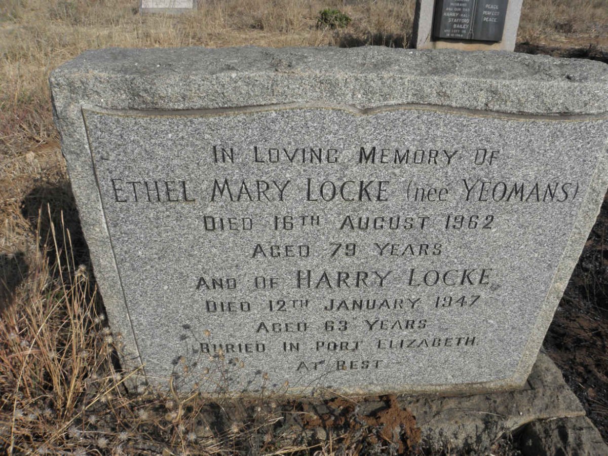 LOCKE Harry -1947 &amp; Ethel Mary YEOMANS -1962