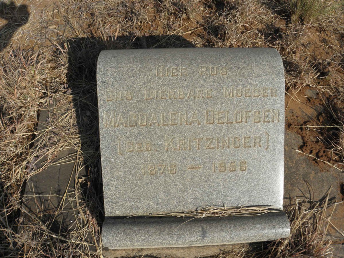OELOFSEN Magdalena nee KRITZINGER 1876-1956