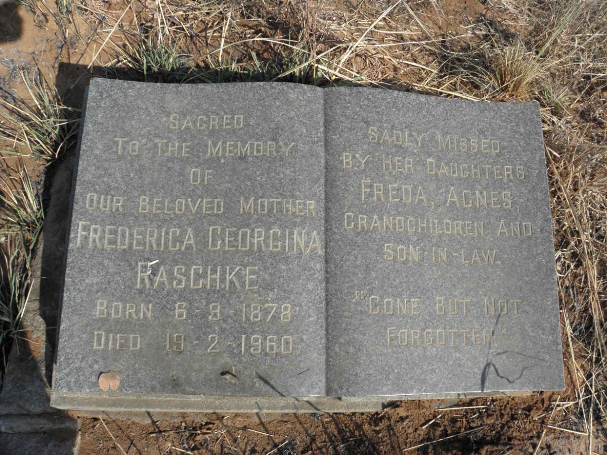 RASCHKE Frederica Georgina 1878-1960