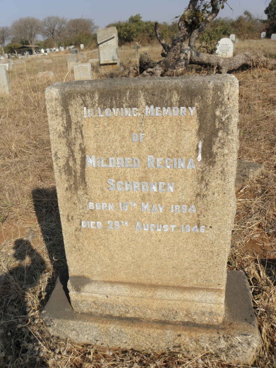 SCHRONEN Mildred Regina 1894-1946
