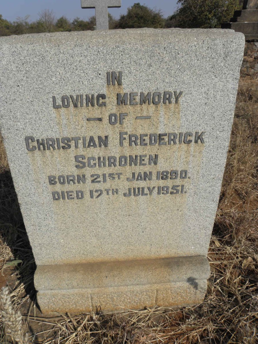 SCHRONEN Christian Frederick 1890-1951
