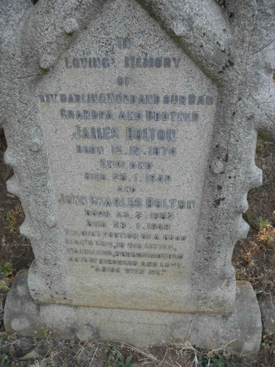 BOLTON James 1874-1949 :: BOLTON John Charles 1902-1949